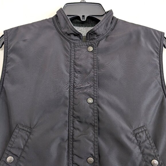 LAUREN RL Vest Men's M Black Outdoor Vintage Utility Nylon Corduroy Collar Zip - Picture 4 of 16